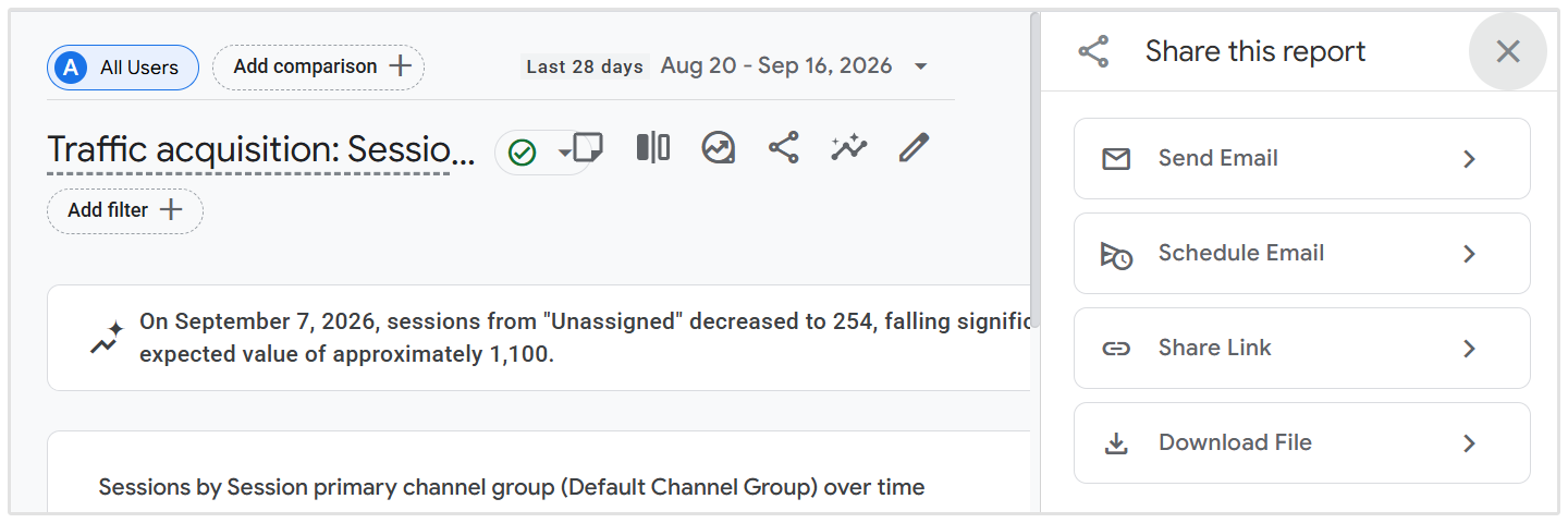 Share GA4 reports